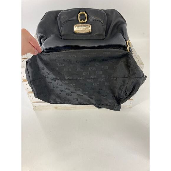 MICHAEL KORS, LARGE BLACK PEBBLED LEATHER SHOULDER BAG - Picture 11 of 16